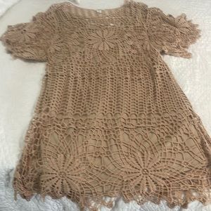 Cato crochet dress with attached slip/liner